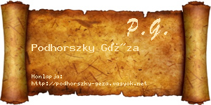 Podhorszky Géza névjegykártya