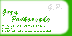 geza podhorszky business card